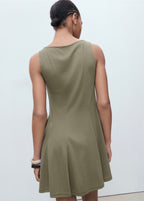 Robe Plissée Et Évasée