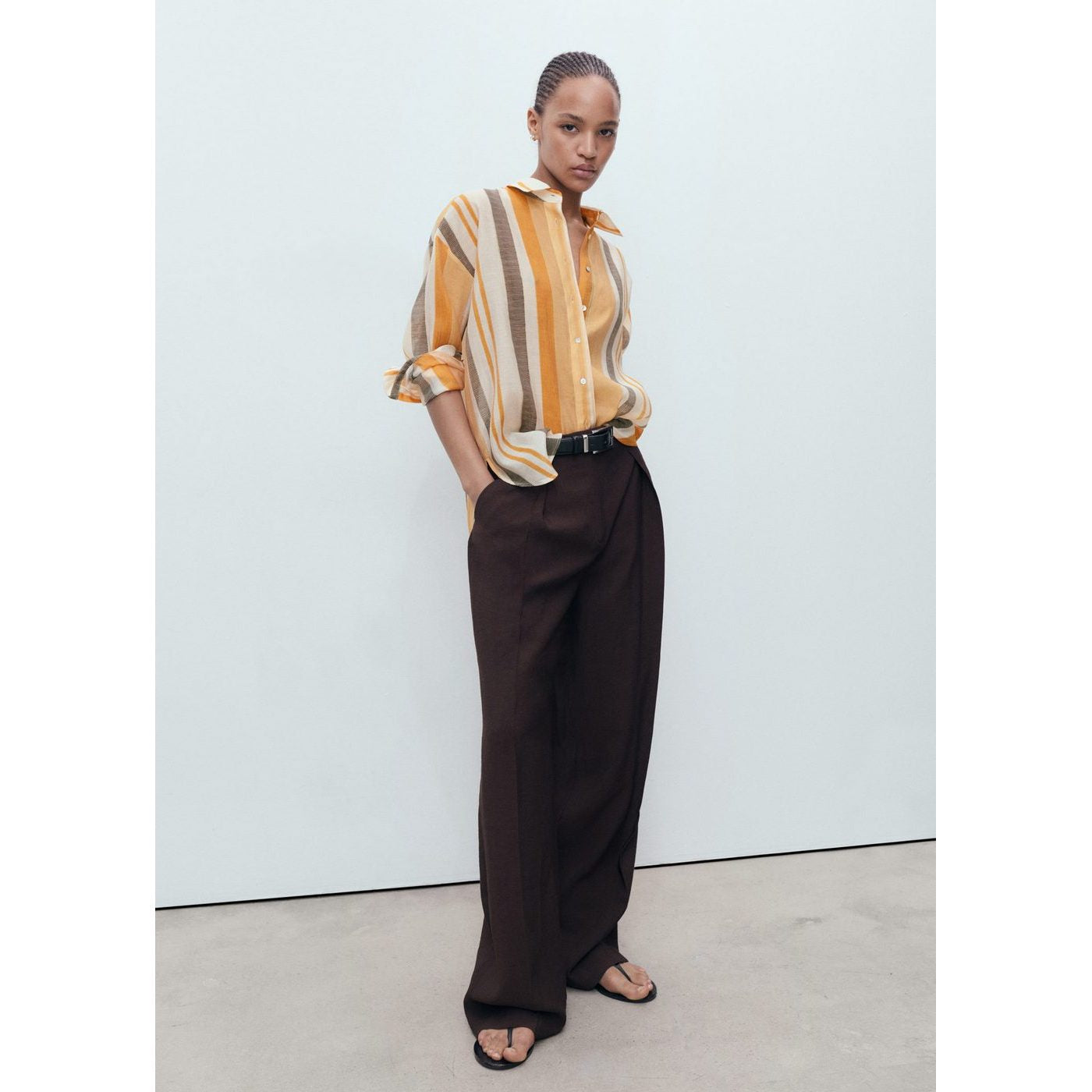 Chemise Rayures Lyocell