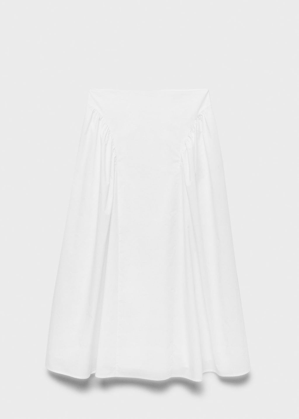 Jupe Midi Coton À Fronces