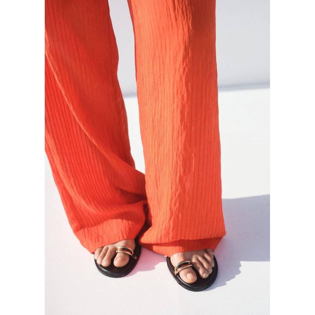 Pantalon Droit Effet Froissé