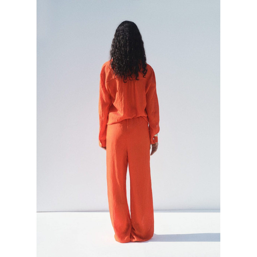 Pantalon Droit Effet Froissé
