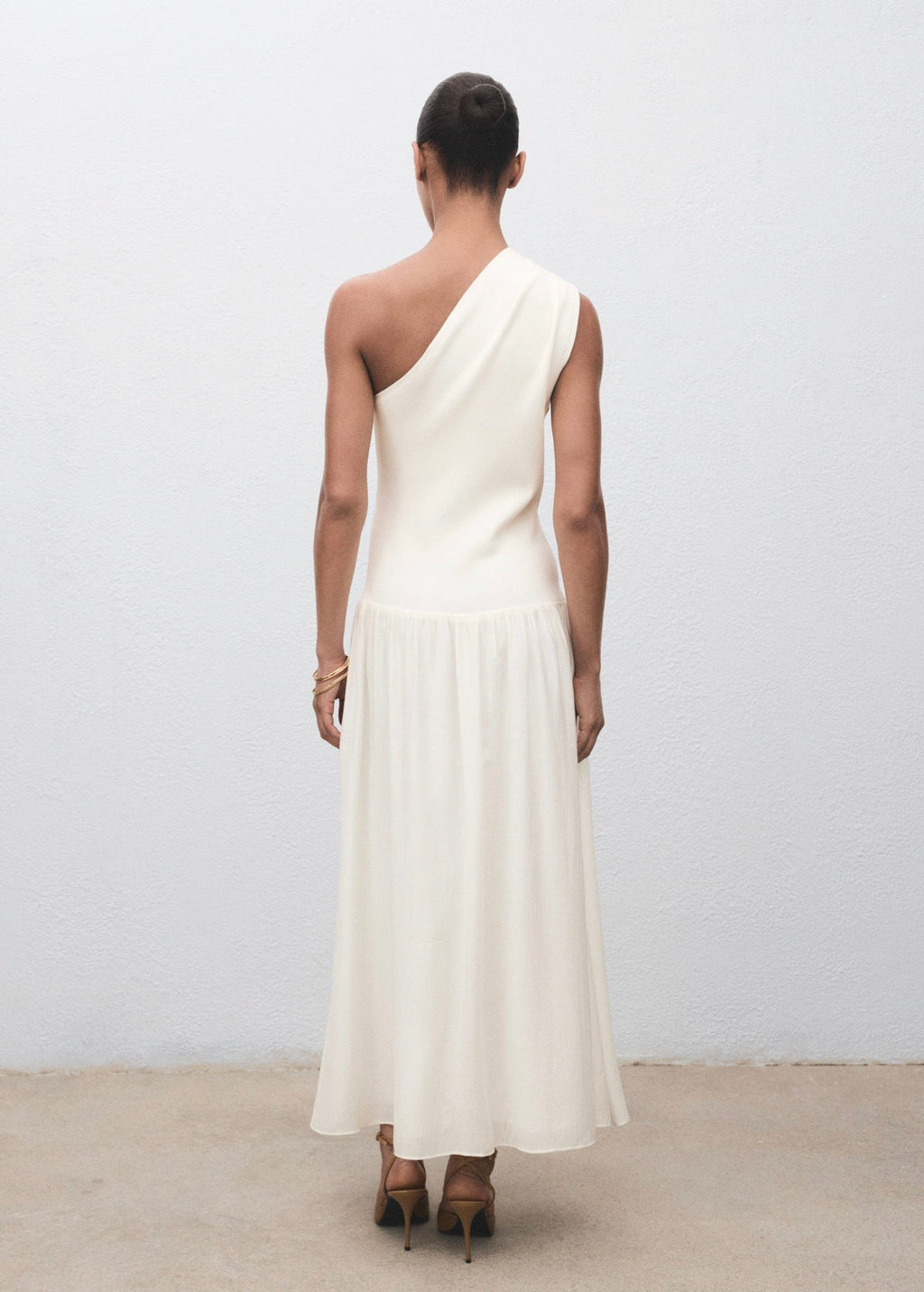 Robe Tissu Combiné Asymétrique