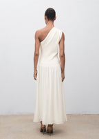 Robe Tissu Combiné Asymétrique