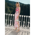 Robe Satinée Asymétrique À Fleurs