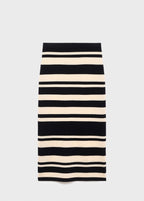 Jupe Midi En Maille À Rayures