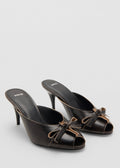 Sandales À Talons En Cuir Avec