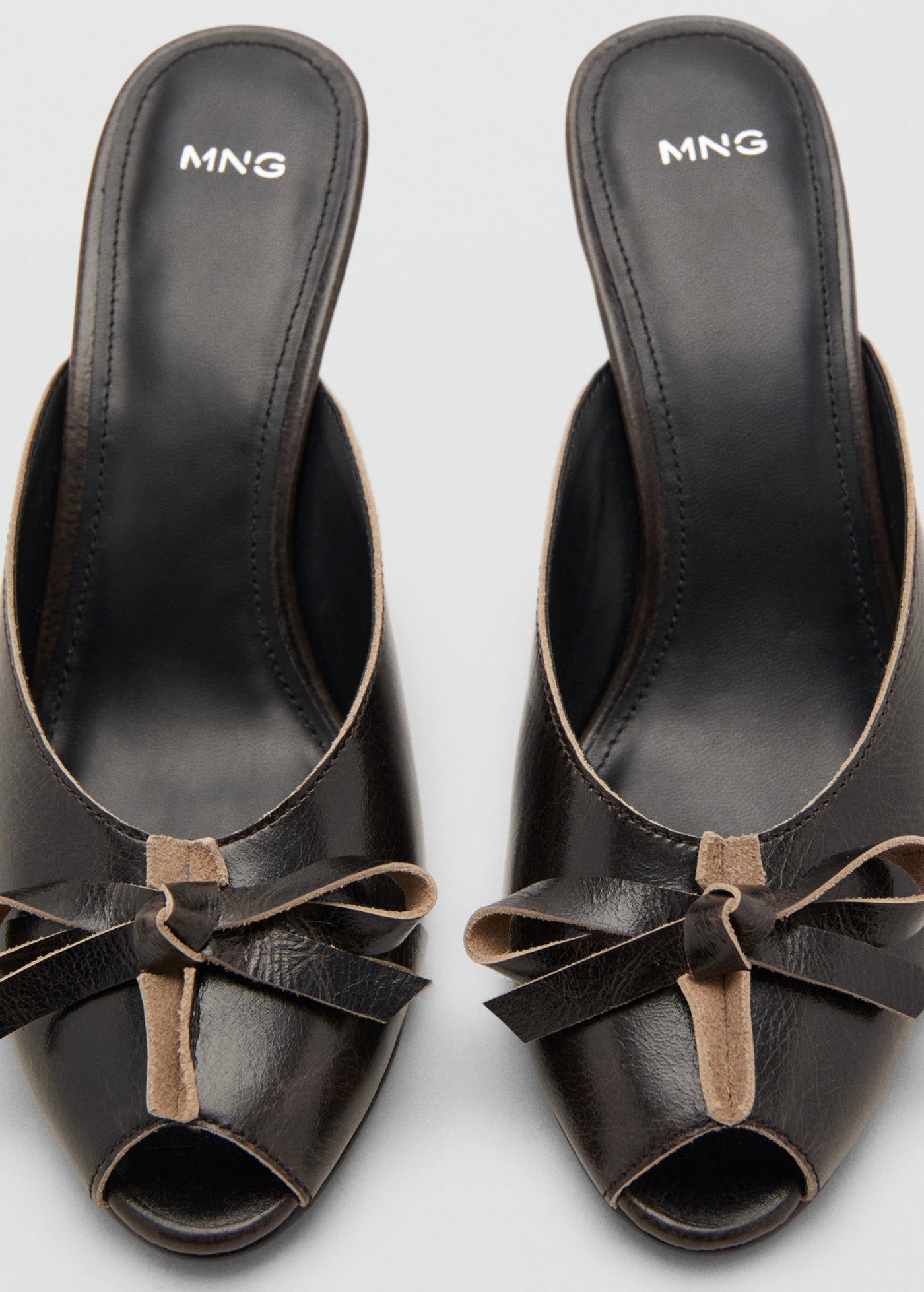 Sandales À Talons En Cuir Avec