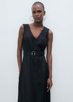 Robe Évasée Lin Ceinture