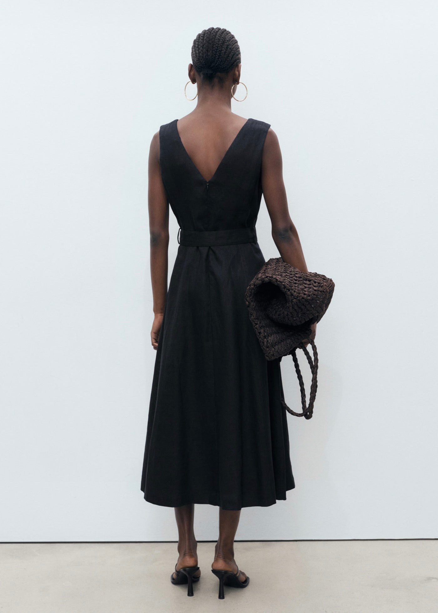 Robe Évasée Lin Ceinture