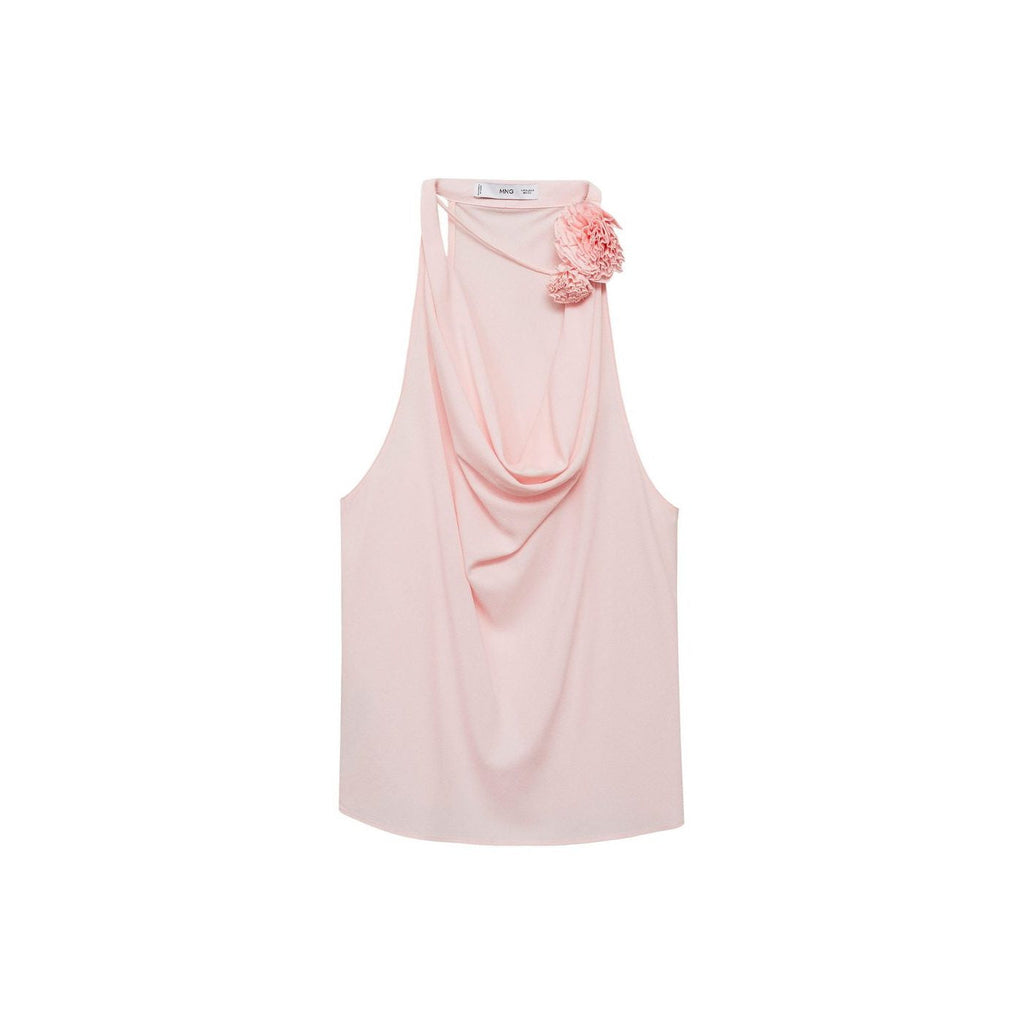 Blouse Drapée Détail Fleurs
