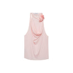 Blouse Drapée Détail Fleurs