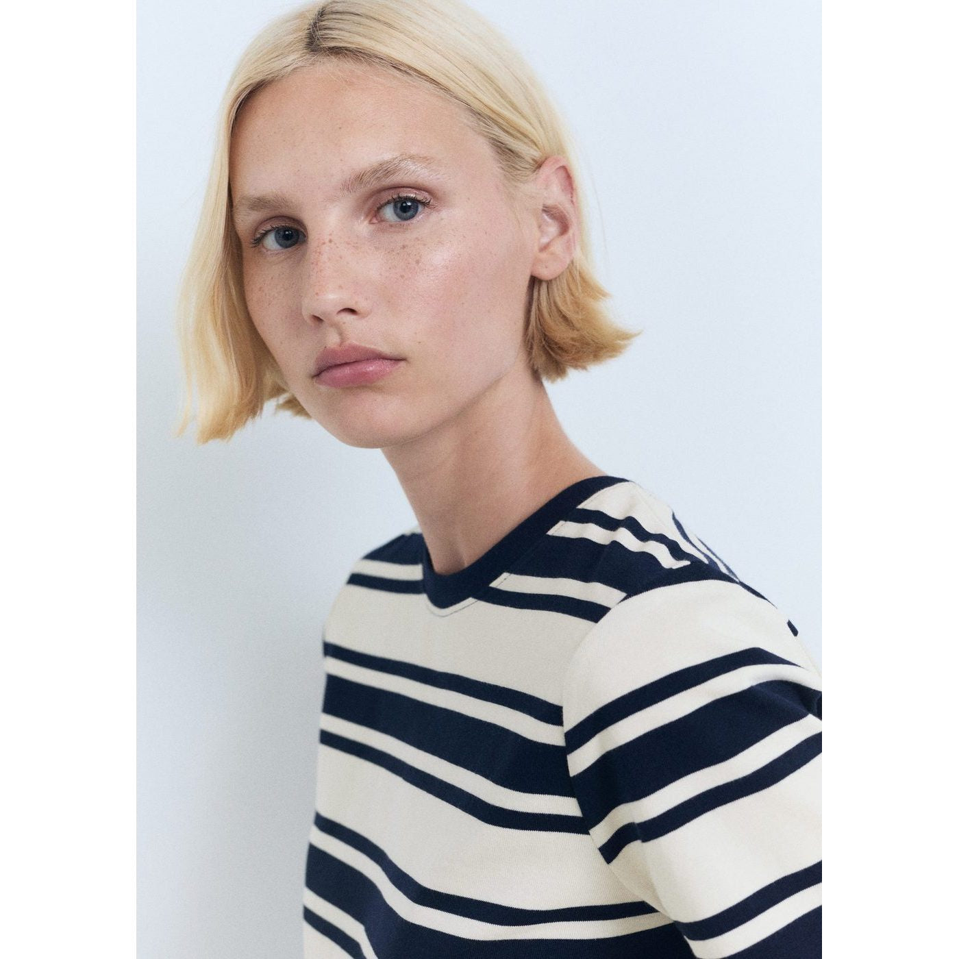 T-Shirt Coton Col Contrastant