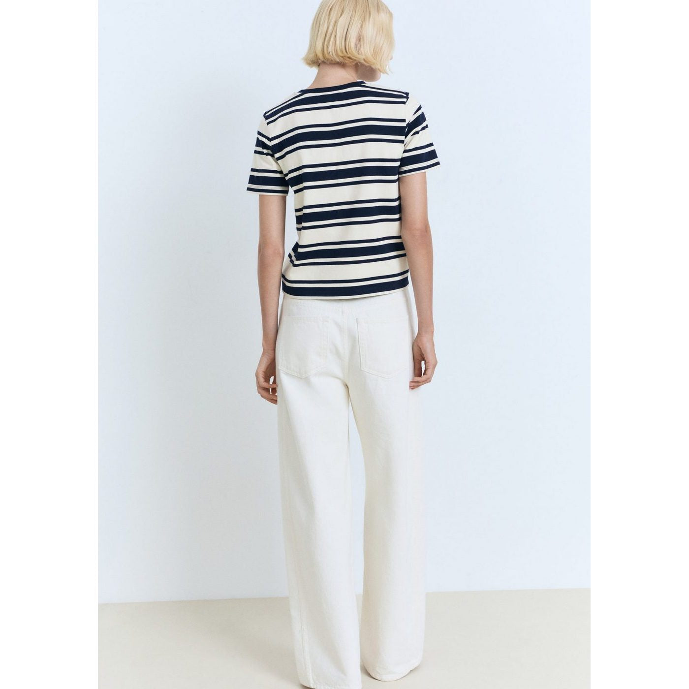 T-Shirt Coton Col Contrastant
