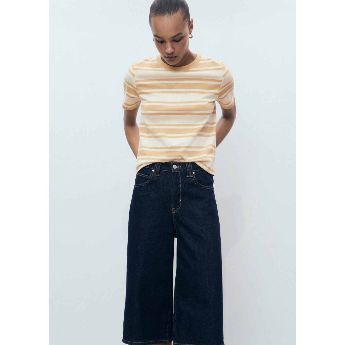 T-Shirt Coton Col Contrastant