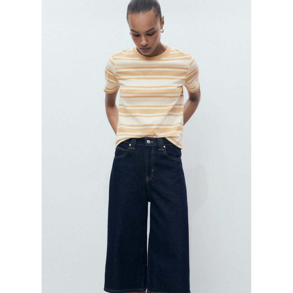 T-Shirt Coton Col Contrastant