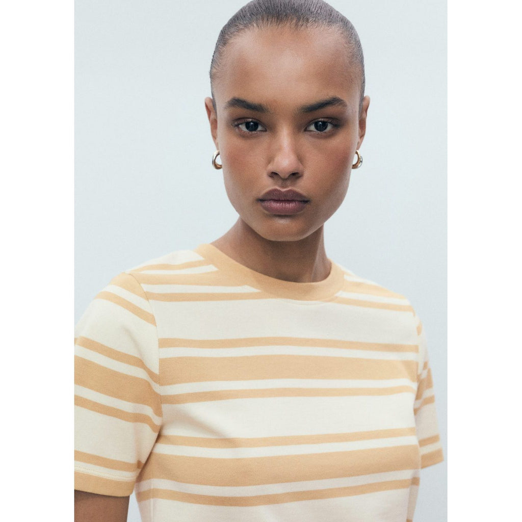T-Shirt Coton Col Contrastant
