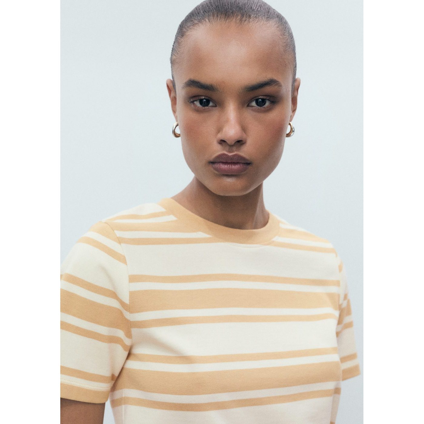 T-Shirt Coton Col Contrastant