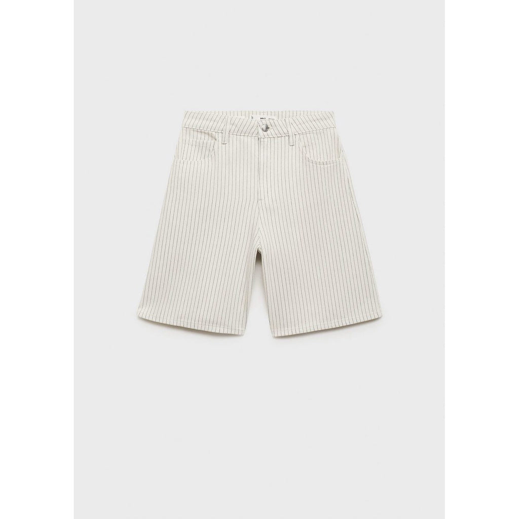 Bermuda En Jean Droit Taille Haute