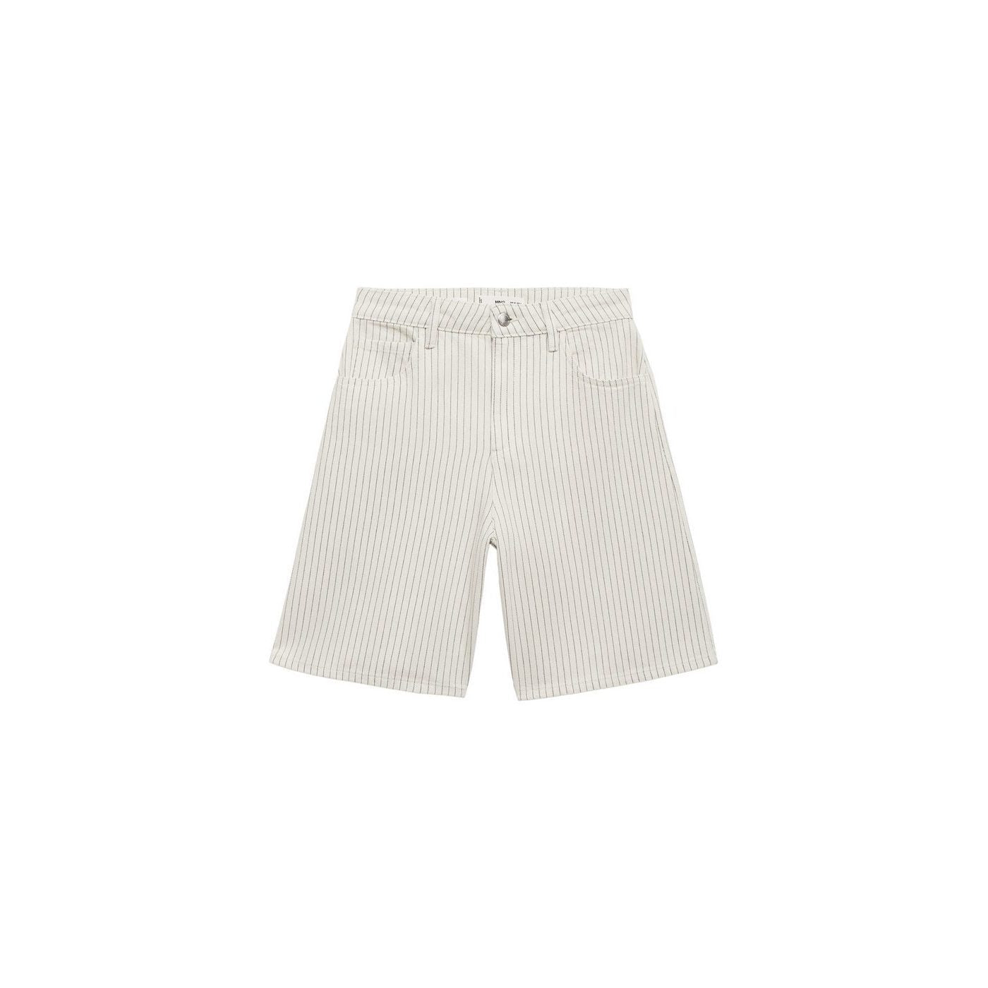 Bermuda En Jean Droit Taille Haute