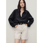 Bermuda En Jean Droit Taille Haute