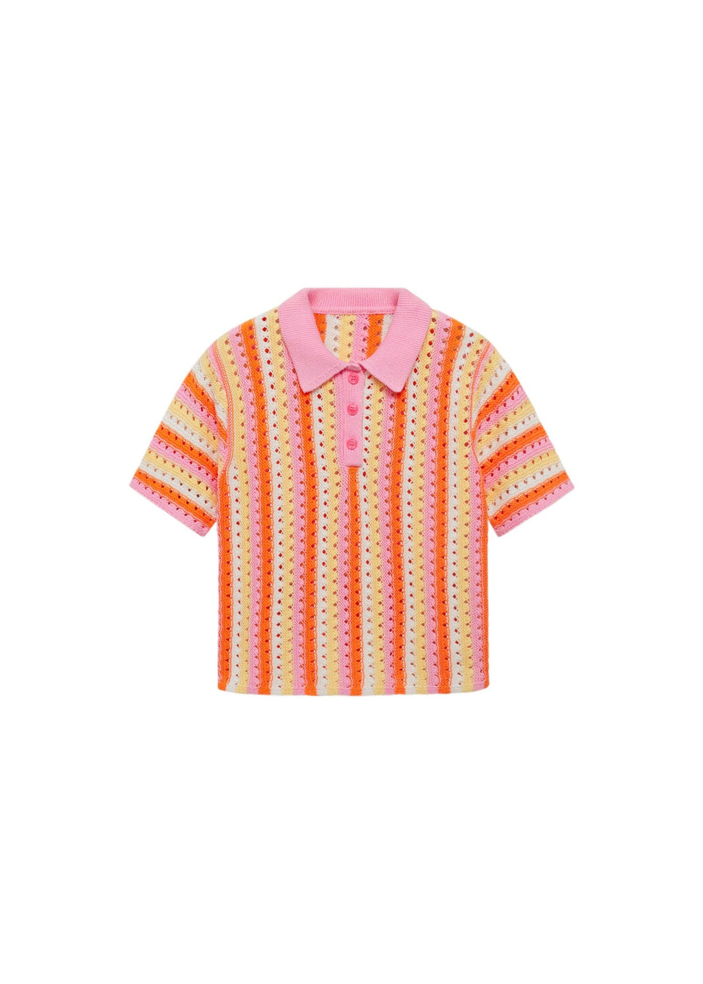Pull En Crochet À Rayures Bicolores