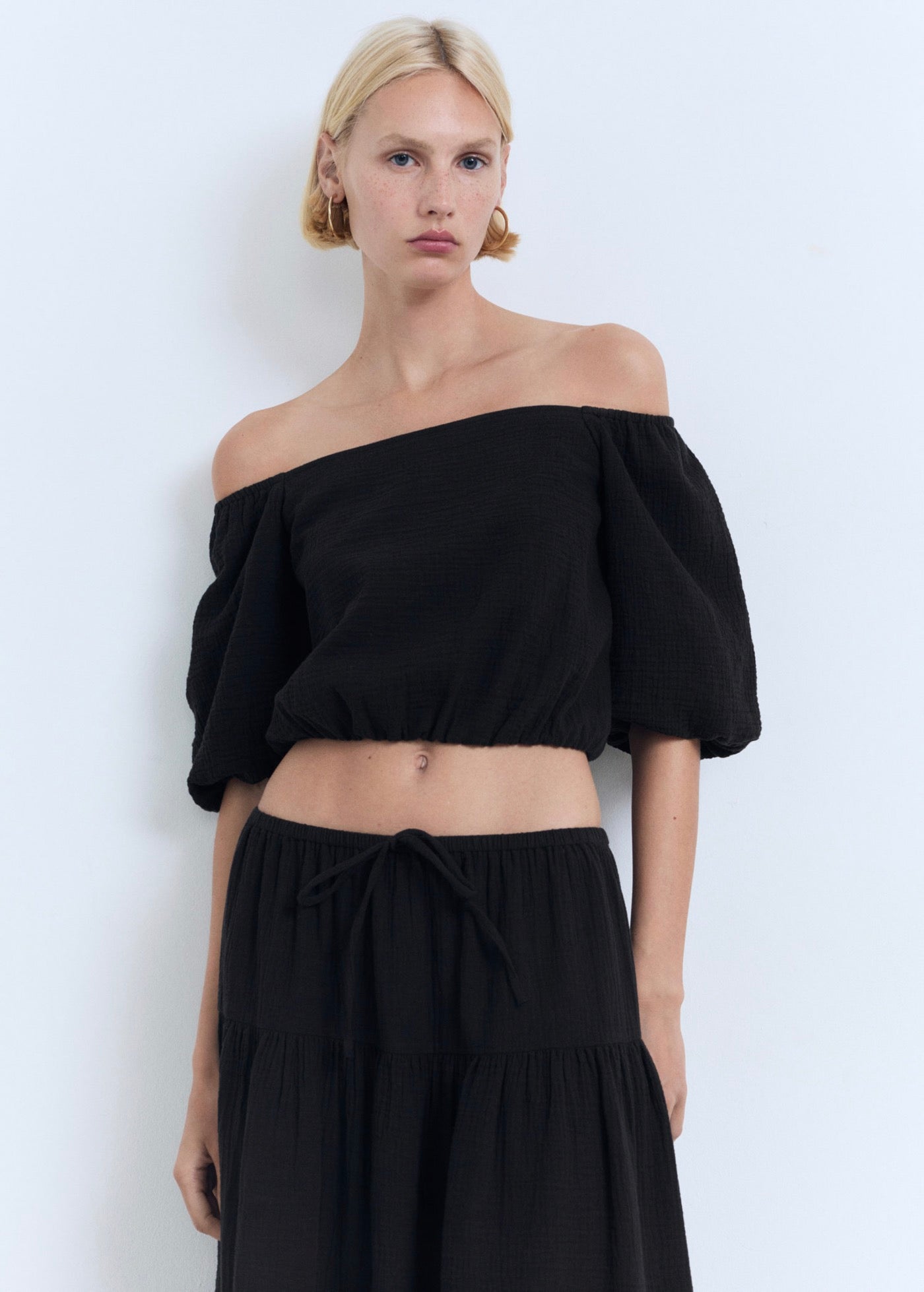 Blouse Coton Manches Bouffantes