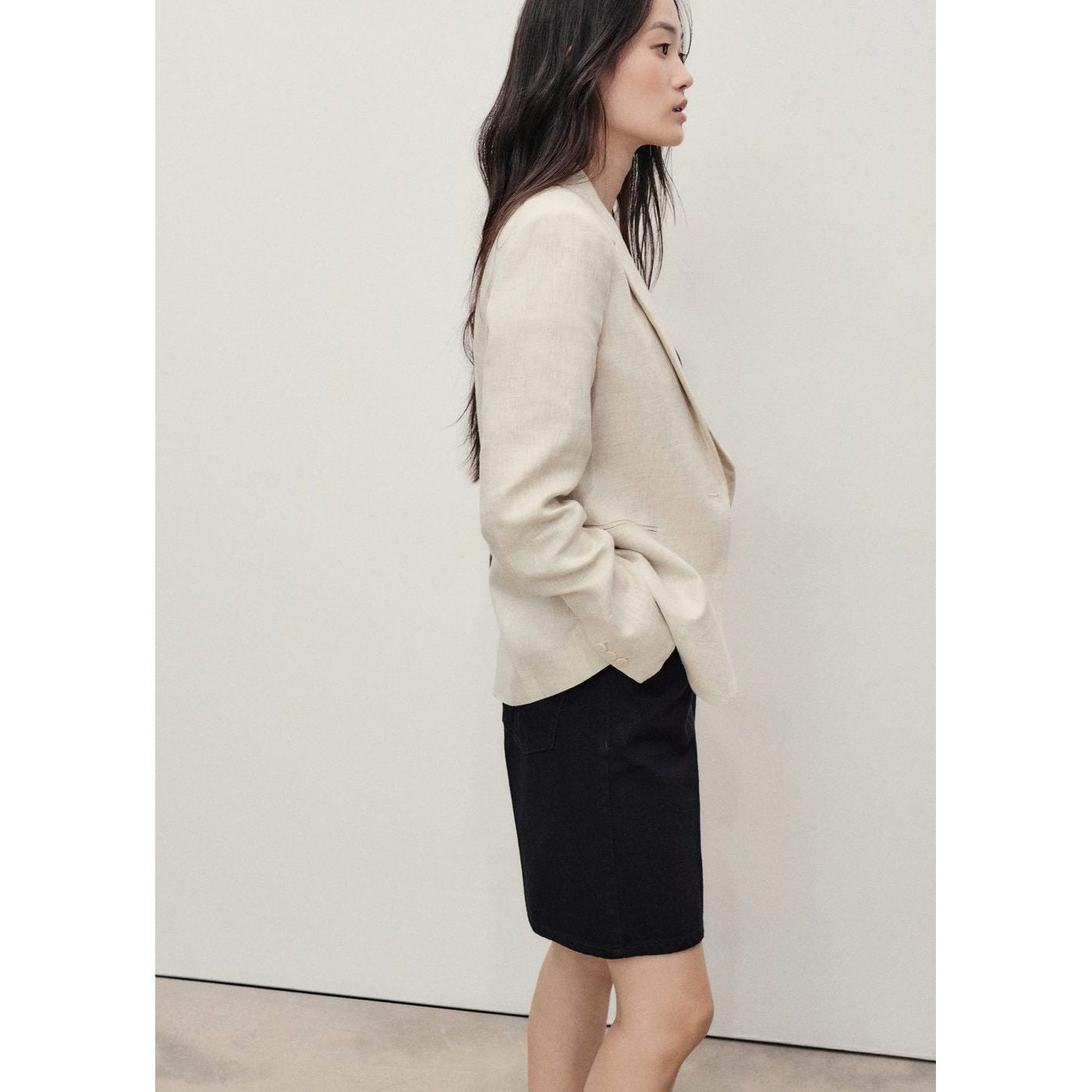 Bermuda En Jean Droit Taille Haute