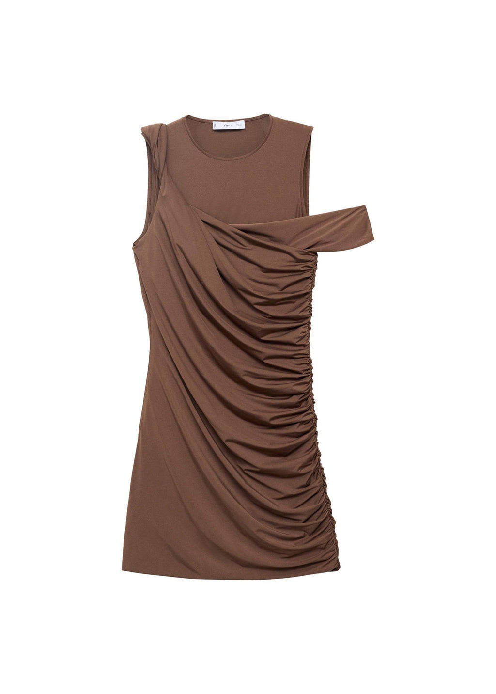 Robe Drapée À Bretelles Asymétriques