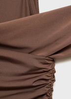 Robe Drapée À Bretelles Asymétriques
