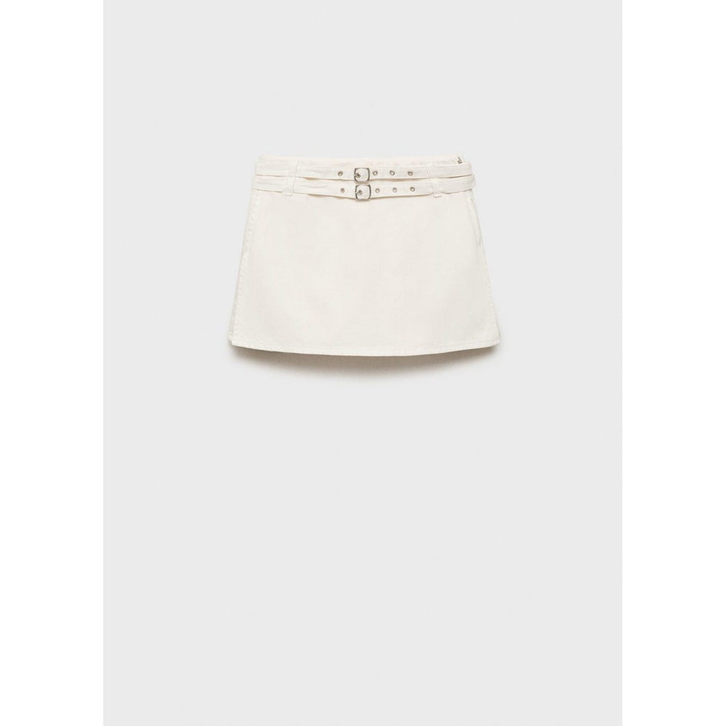 Jupe Short En Denim Avec Double Ceinture