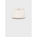 Jupe Short En Denim Avec Double Ceinture