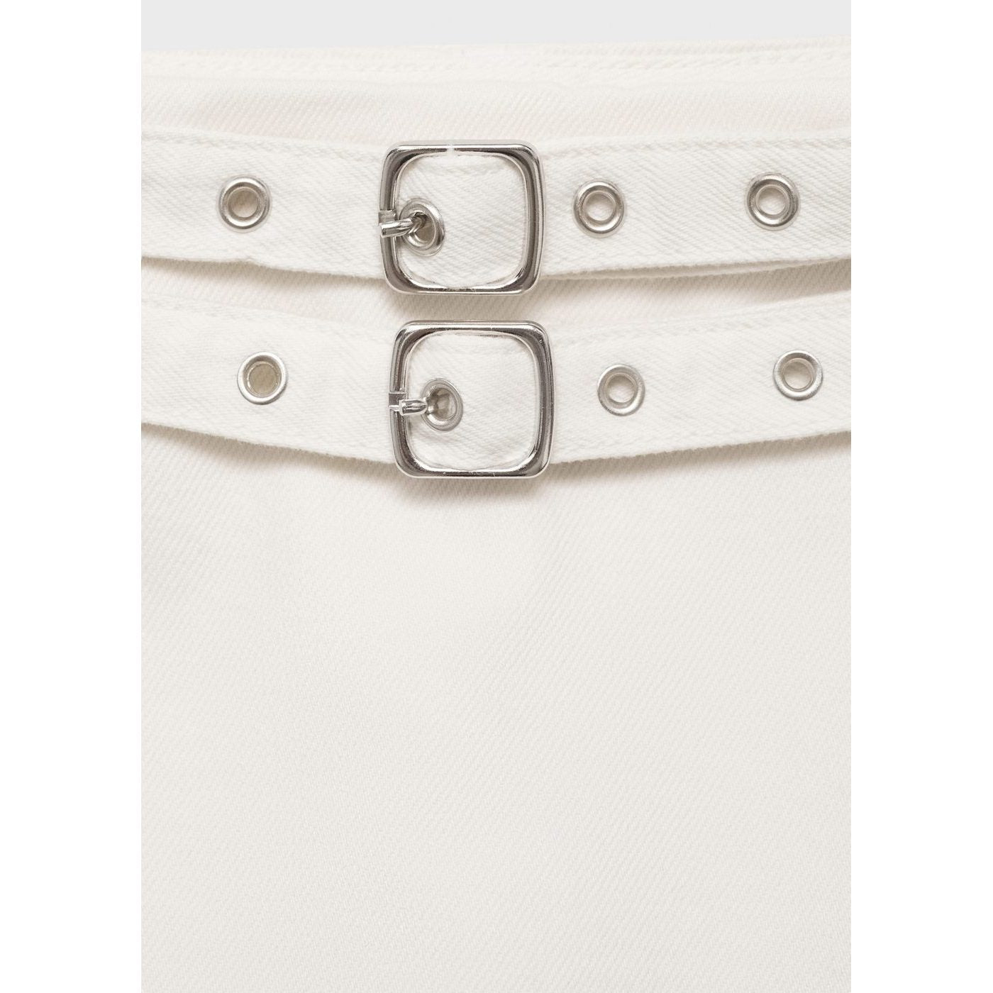 Jupe Short En Denim Avec Double Ceinture