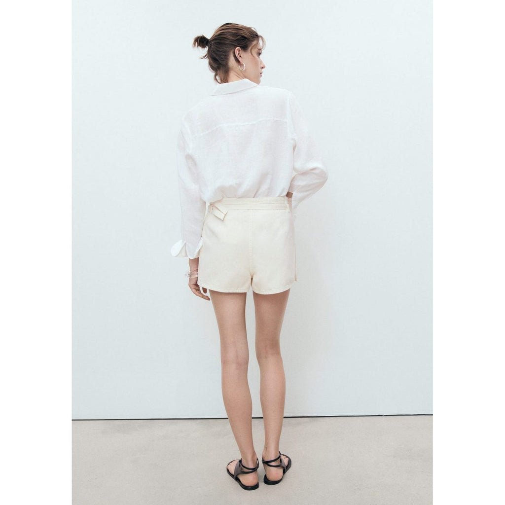 Jupe Short En Denim Avec Double Ceinture