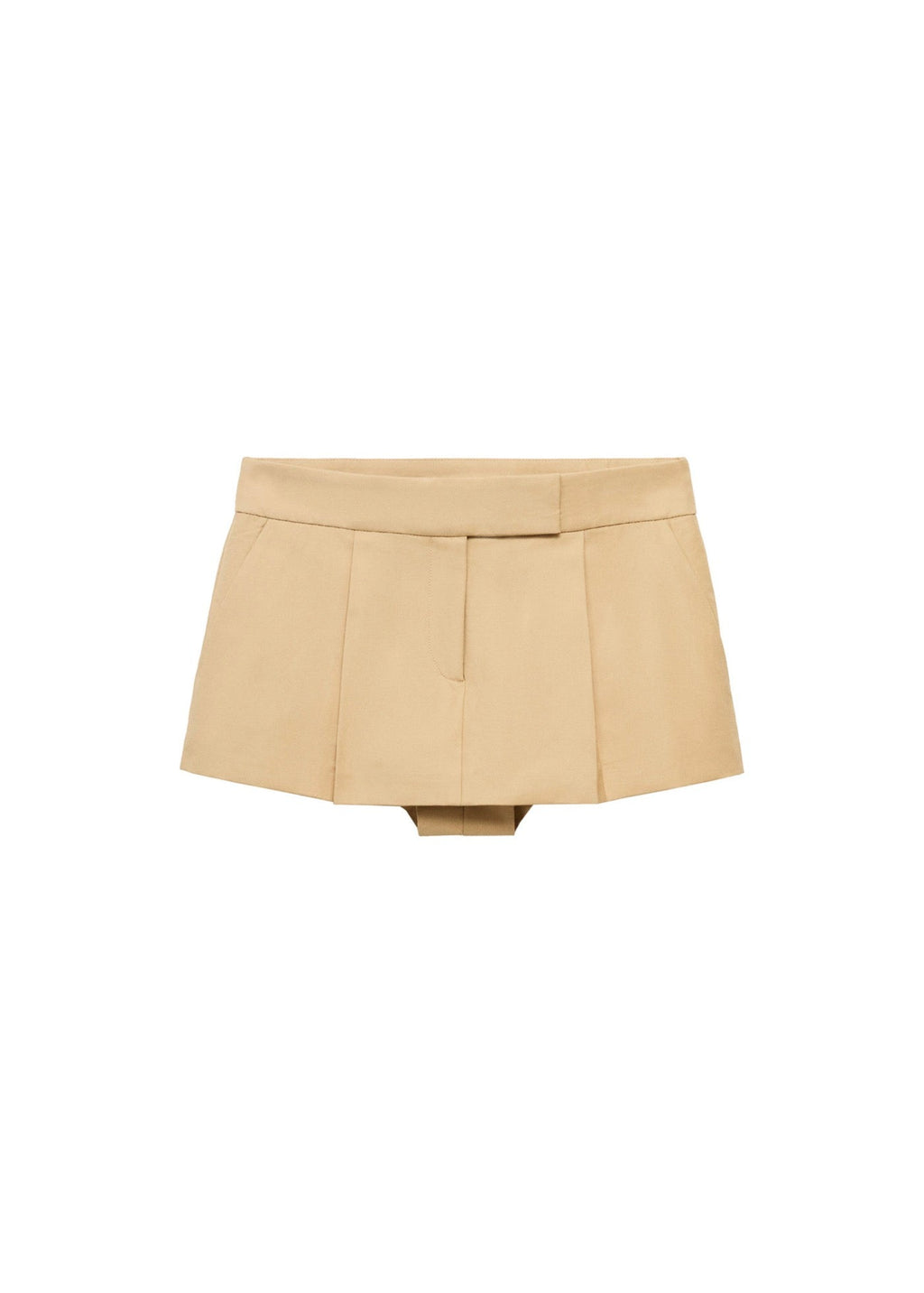 Mini Jupe Short À Plis Plats
