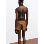 Mini Jupe Short À Plis Plats