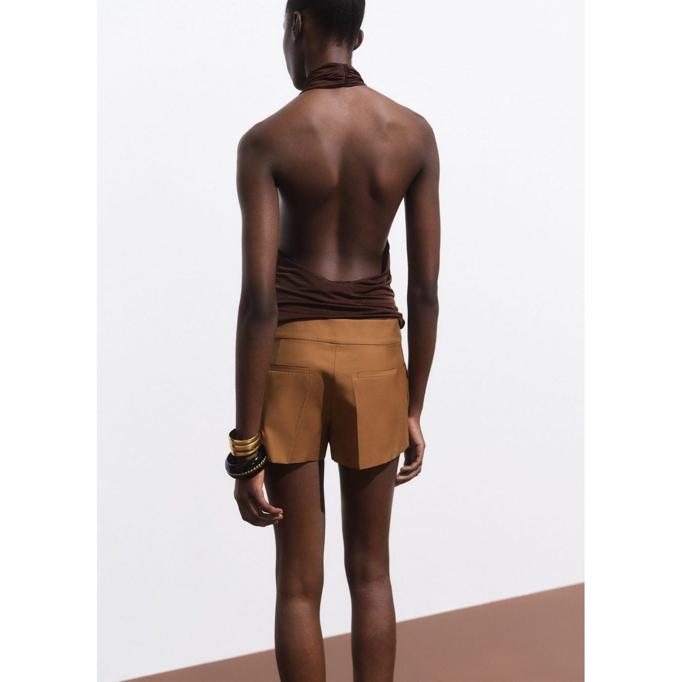 Mini Jupe Short À Plis Plats