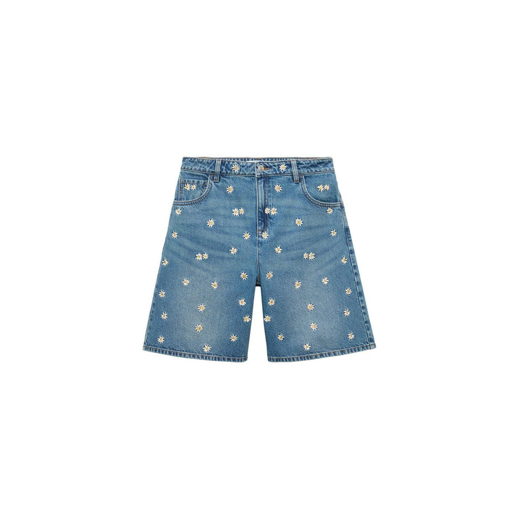 Bermuda En Jean Broderie Florale