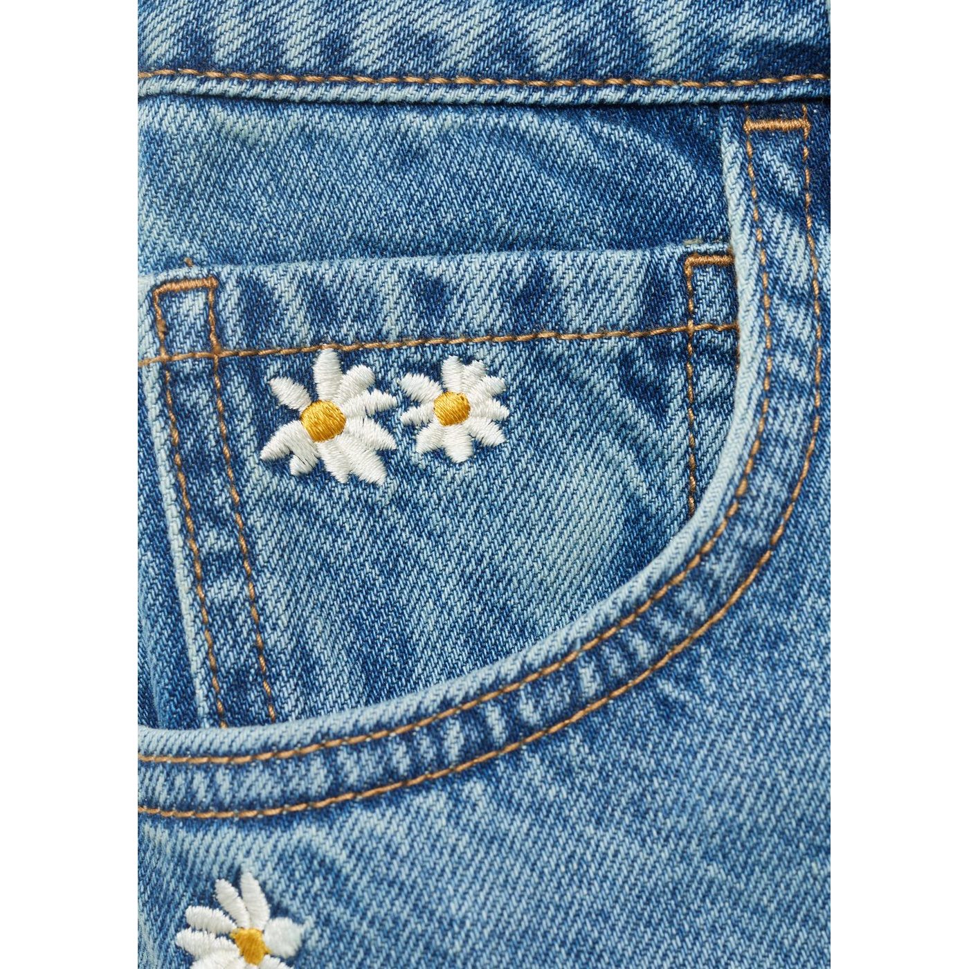 Bermuda En Jean Broderie Florale