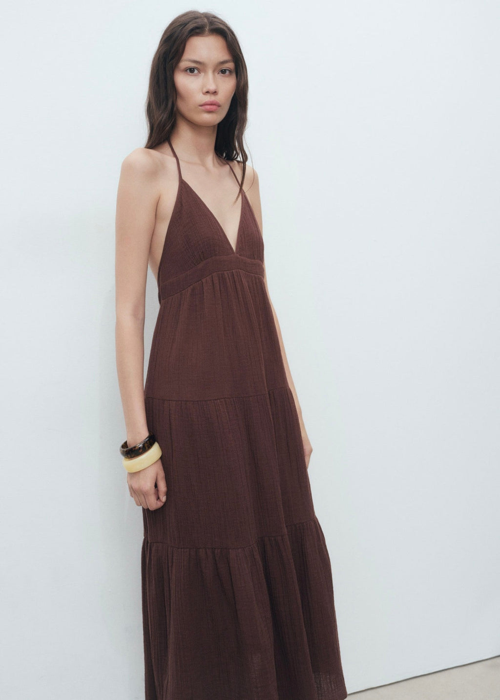 Robe Coton Décolleté En V