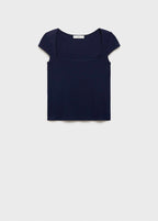 T-Shirt En Coton Décolleté Plongeant