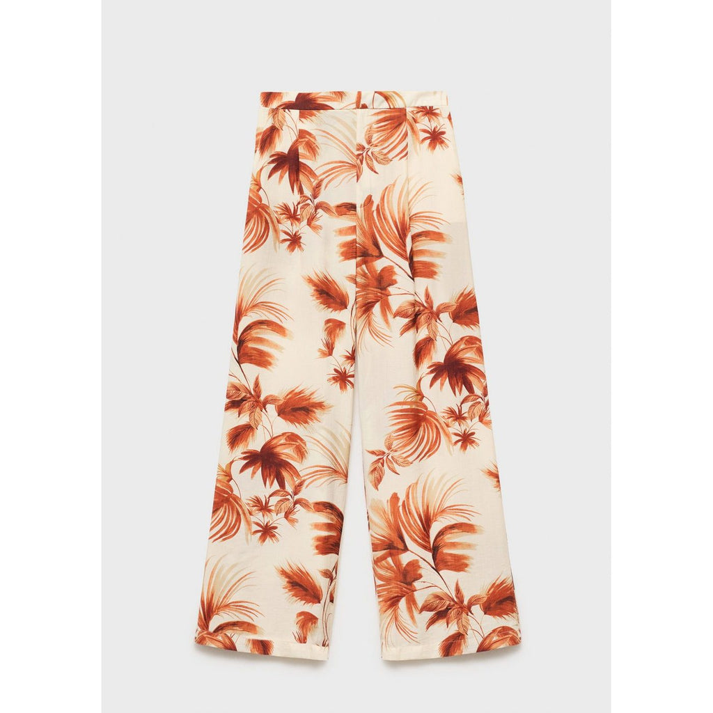 Pantalon Droit Imprimé Palmier