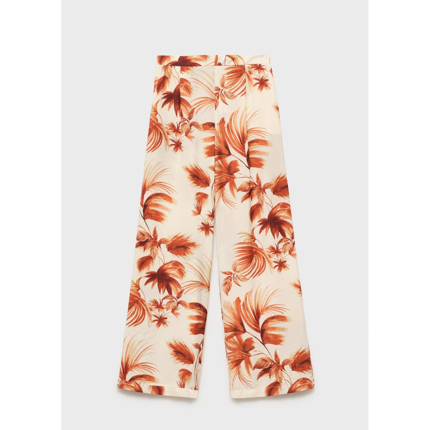 Pantalon Droit Imprimé Palmier
