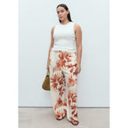 Pantalon Droit Imprimé Palmier