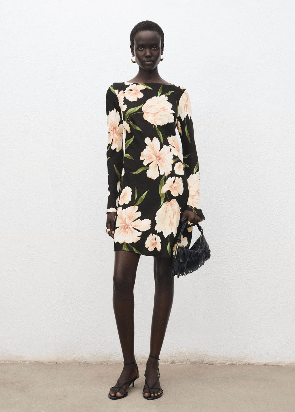 Robe Manches Évasées Imprimé Floral