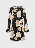 Robe Manches Évasées Imprimé Floral