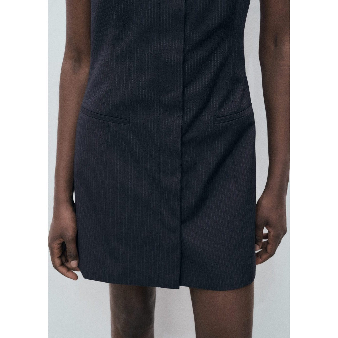 Robe À Rayures Tennis Avec Boutons Dissimulés