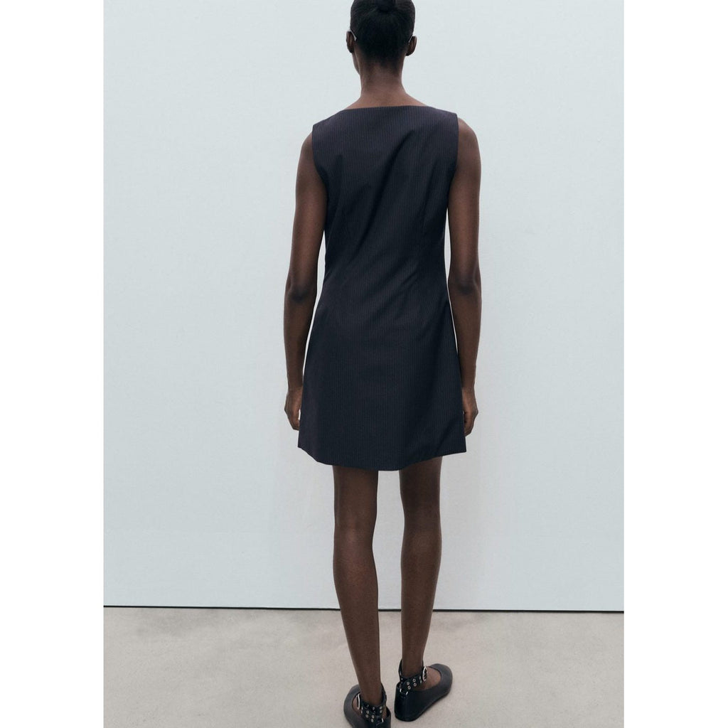 Robe À Rayures Tennis Avec Boutons Dissimulés