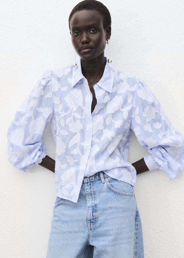 Chemise Rayée Avec Détails Brodés