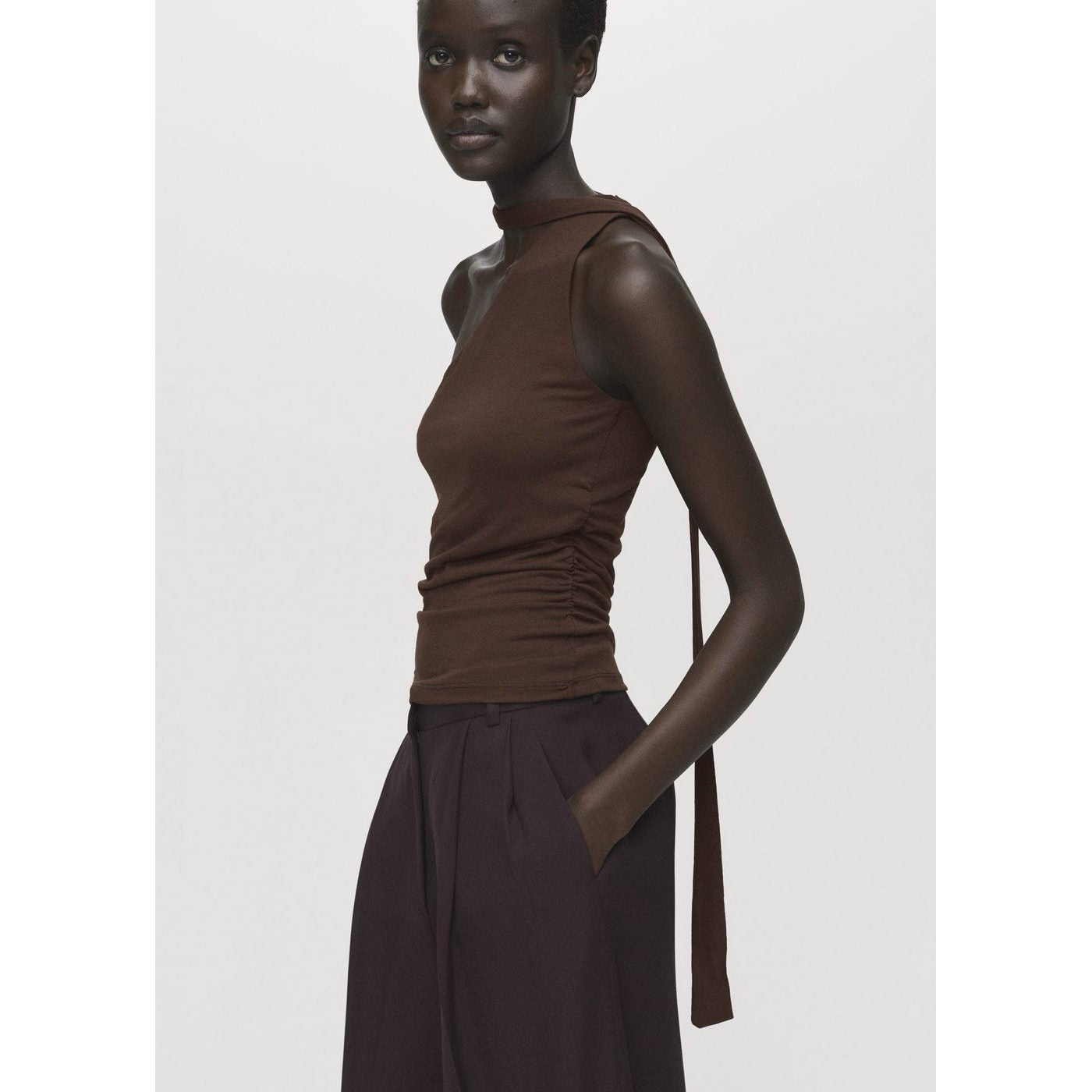 Top Asymétrique Foulard