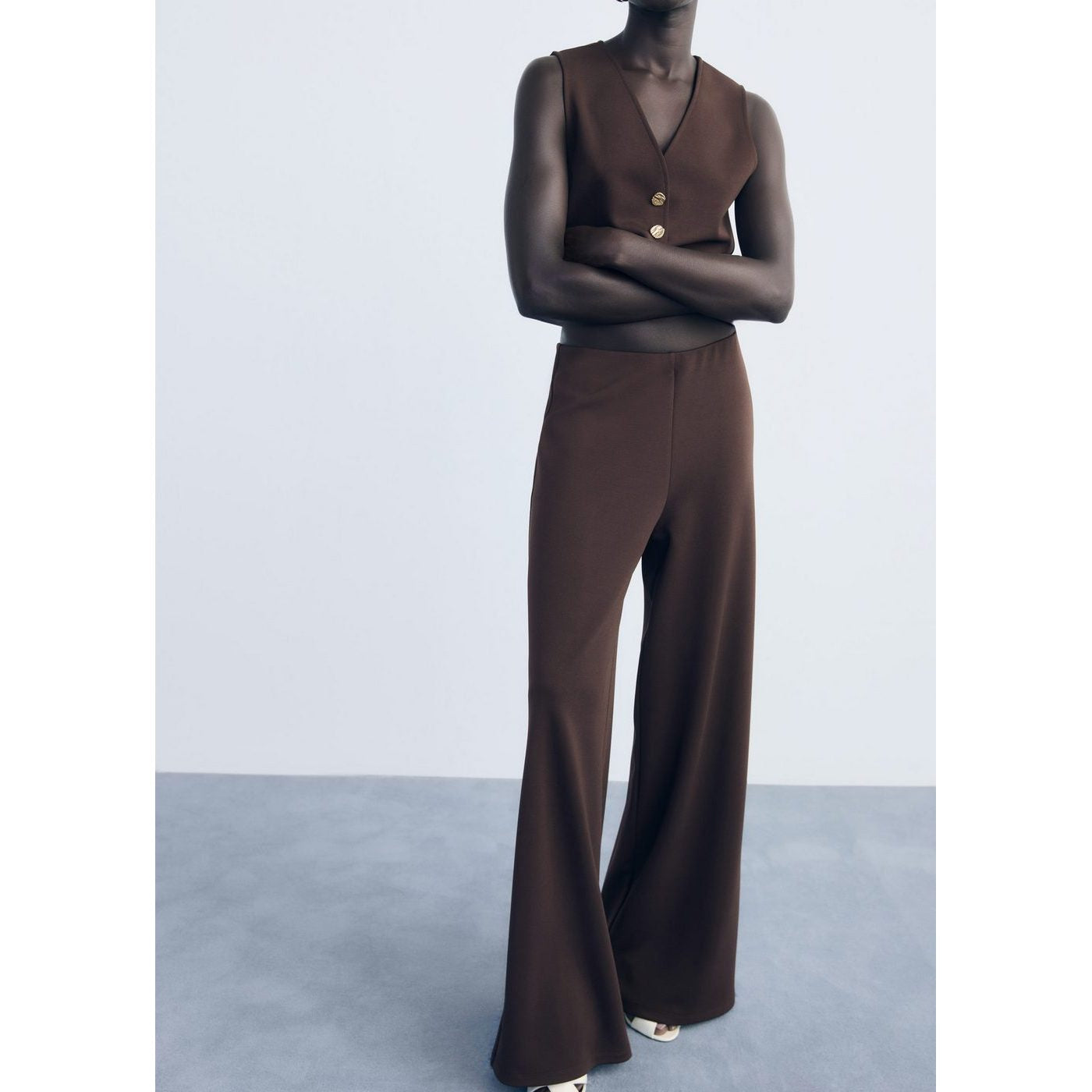 Pantalon Droit Taille Élastique